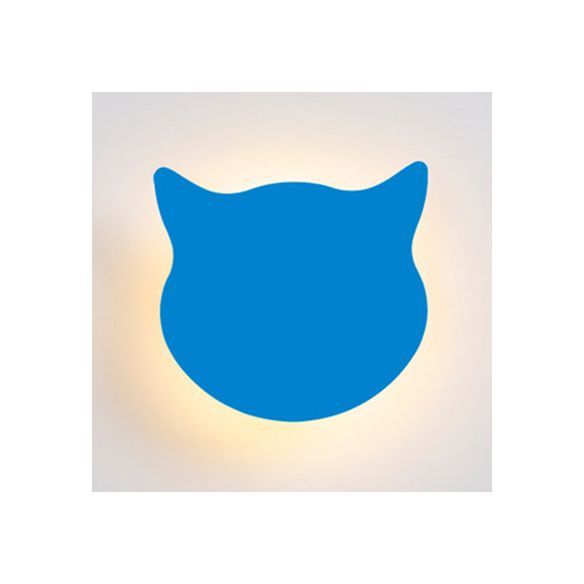 Dierenkitten hoofd muur sconce houten led sconce licht in snoep gekleurd voor kinderslaapkamer