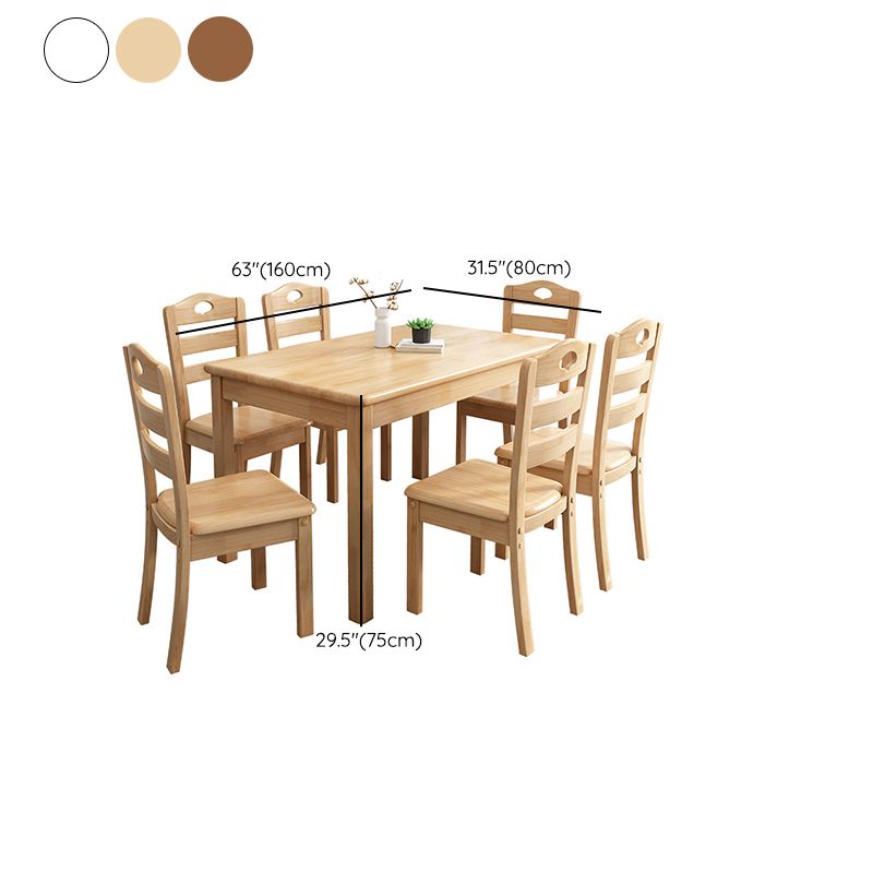 Rectangle Wood Table Contemporary Style Dining Table with 4 Legs