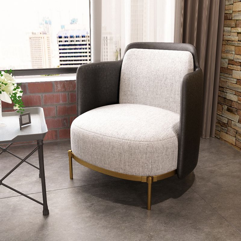 Upholstered Accent Armchair 4 Legs Sewn Pillow Back Accent Chair