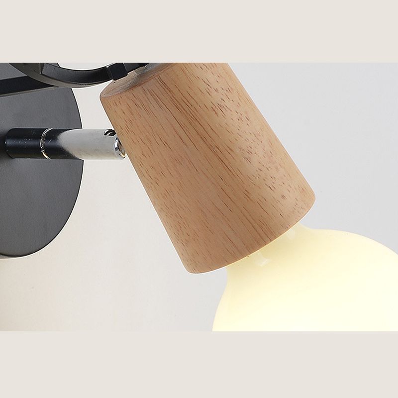 Application murale en bois moderne Un luminaire mural mural Blub pour chambre à coucher