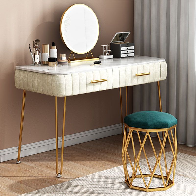 Solid Color Flannel Standard Stool Modern Simple Upholstered Stool