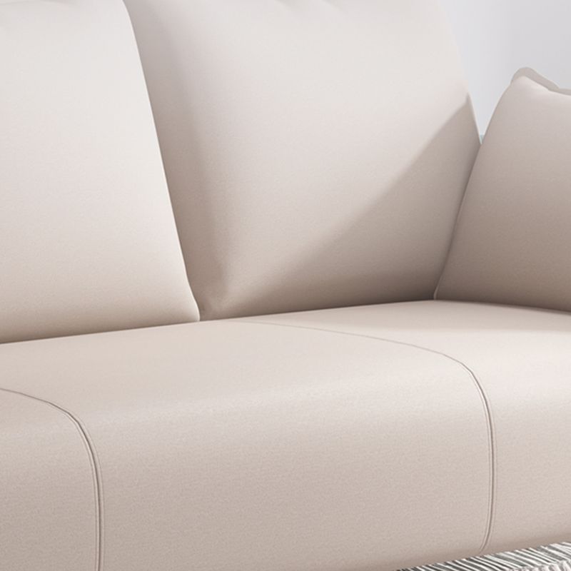 Glam Pillows Square Arm Living Room Faux Leather Standard Seating
