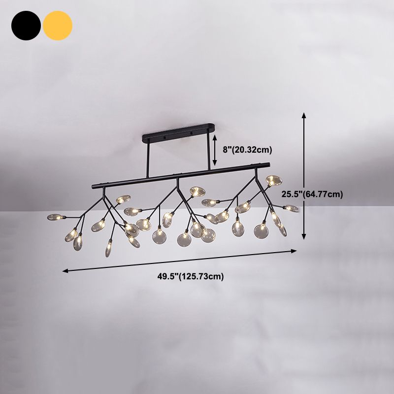 27-Lights Sputnik Shape Island Light Acrylic Chandelier Lamp for Dining Room