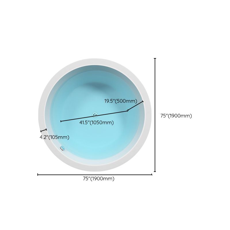 Modern Drop-in Bath Tub Round Acrylic Bathtub for Home and Hotel