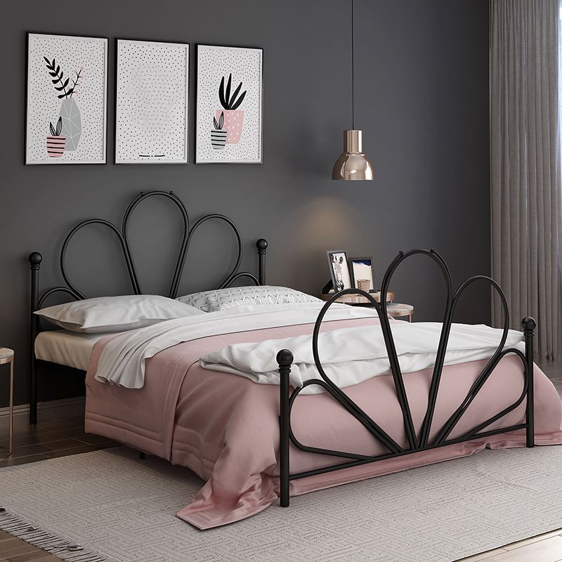 Metal High Open-Frame Bed Contemporary Wire-Grid Simple Bed Frame