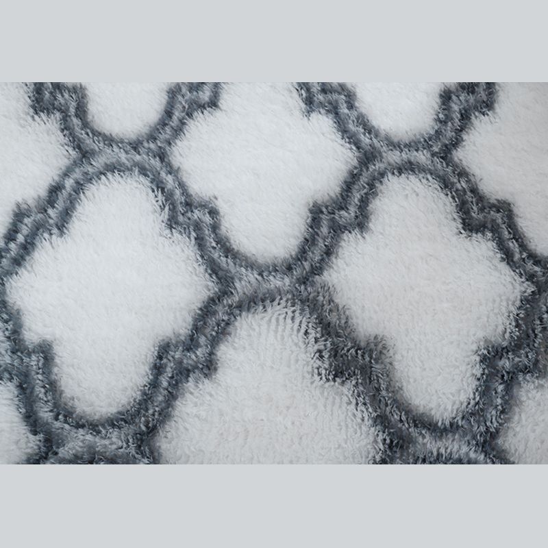 Novelty Trellis Print Carpet Polyester Round Indoor Rug Non-Slip Backing Area Carpet for Living Room