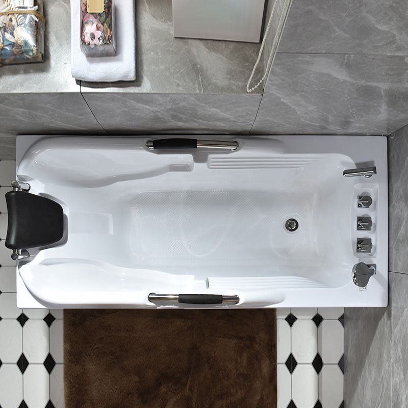 Flat Bottom Soaking Tub Antique Finish Rectangular Modern Bath Tub