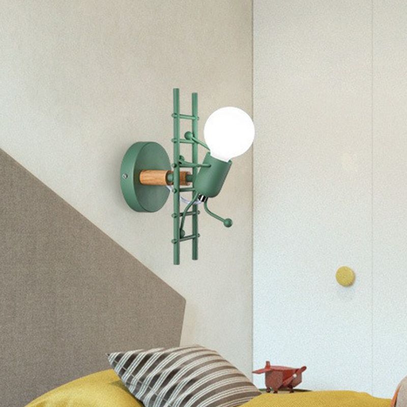 Ladder Stick Man Wall Lighting Decorative Metal 1-Head Bedside Wall Mounted Light