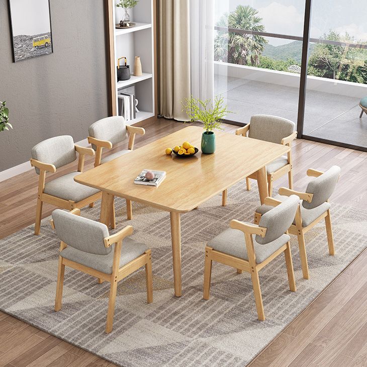 Contemporary Style Dining Room Set with Solid Wood Dining Table and Chairs