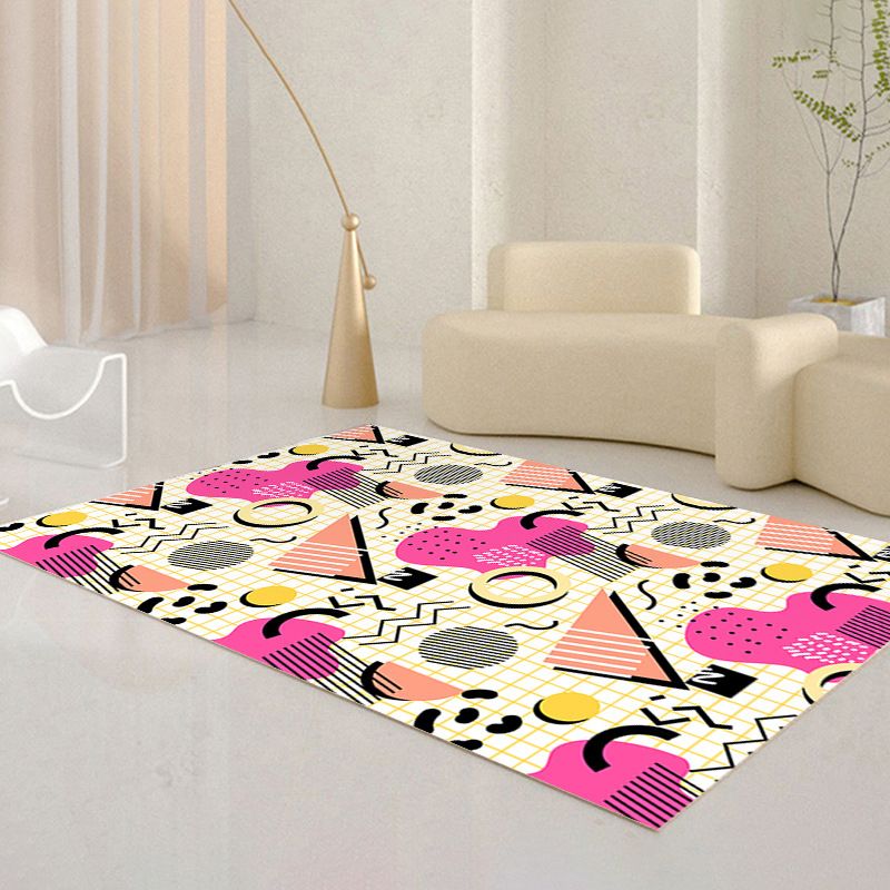 Casual Color Block Carpet Polyester Indoor Rug Stain Resistant Rug  for Home Decoration