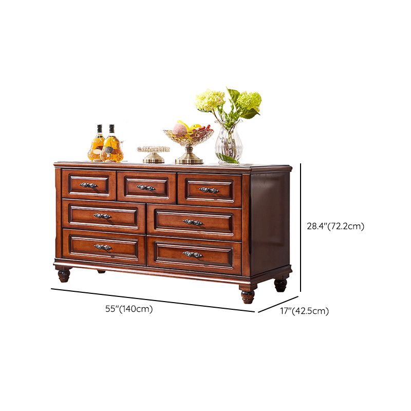 Traditional Horizontal Bedroom Chest Wooden Storage Chest with Drawers