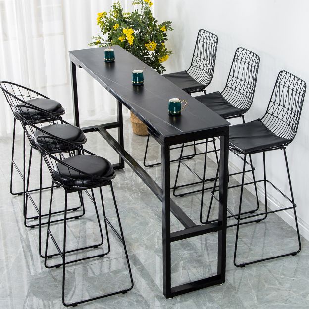 Glam Living Room Counter Set 1/2/3/4/7 Pieces Rectangle Trestle Bar Pub Table Set