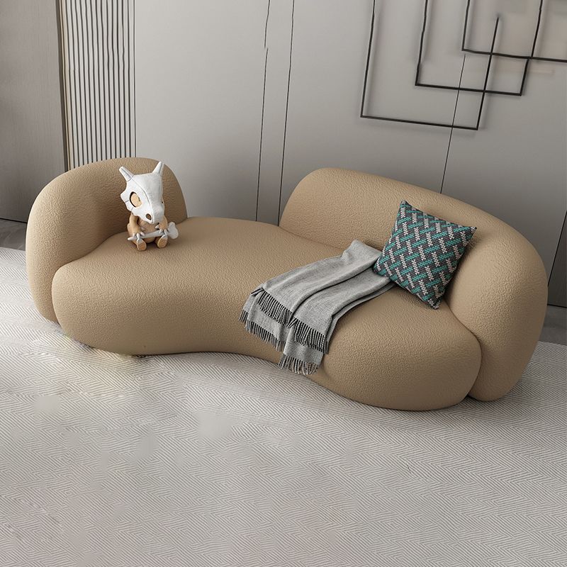 Modern Style Sofa with Curved Back and Padded Sponge Seat Sofa