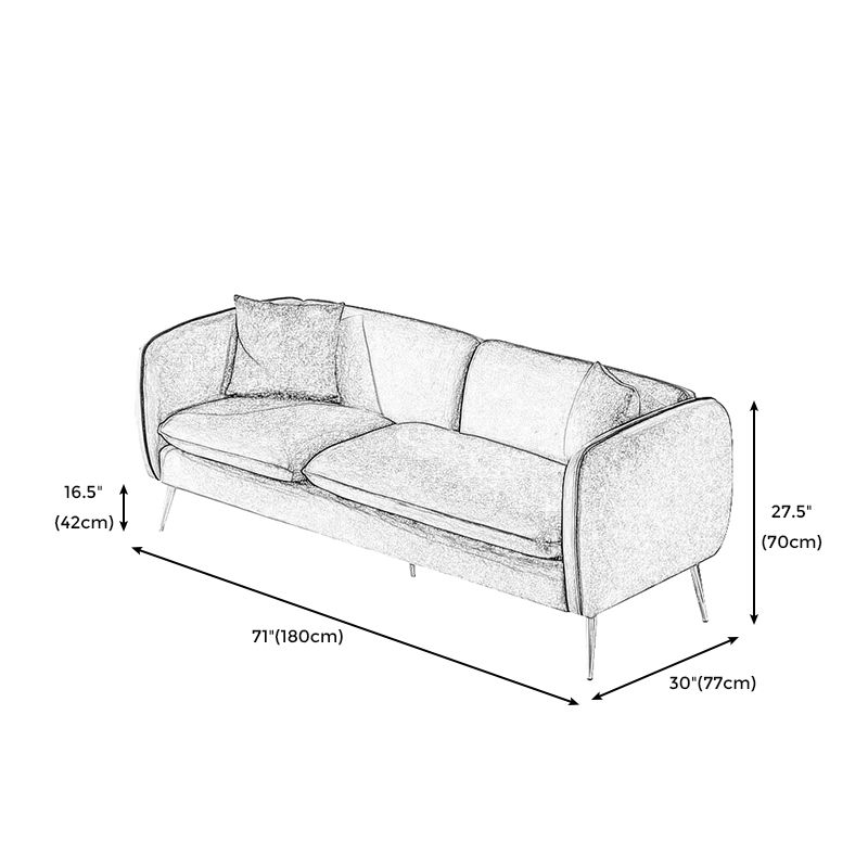3 Seater Modern Hair Pin Legs Sofa Tuxedo Arm Chesterfield Sofa