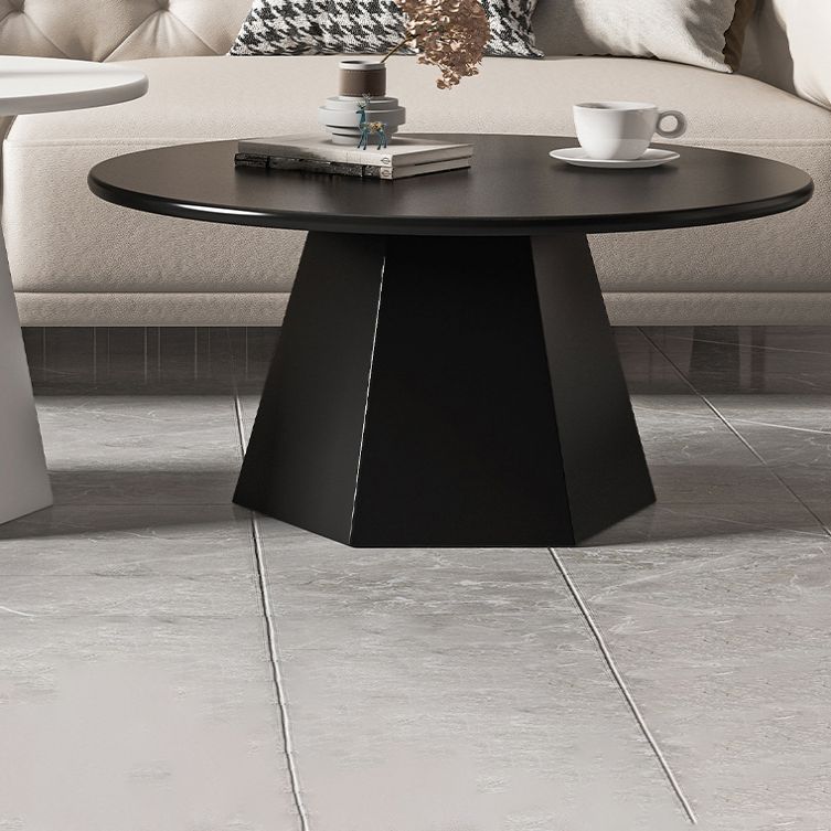 Iron Geometric Coffee Table Round Coffee Table for Living Room