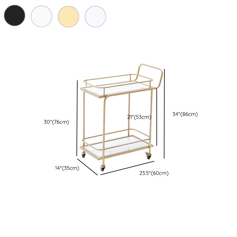 Modern Home Dining Prep Table 23.6"L Open Storage Rectangular Rolling Prep Table