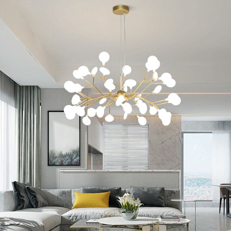 Metal Unique Shape Chandelier Light Modern Style Multi Light Hanging Lamp for Bedroom