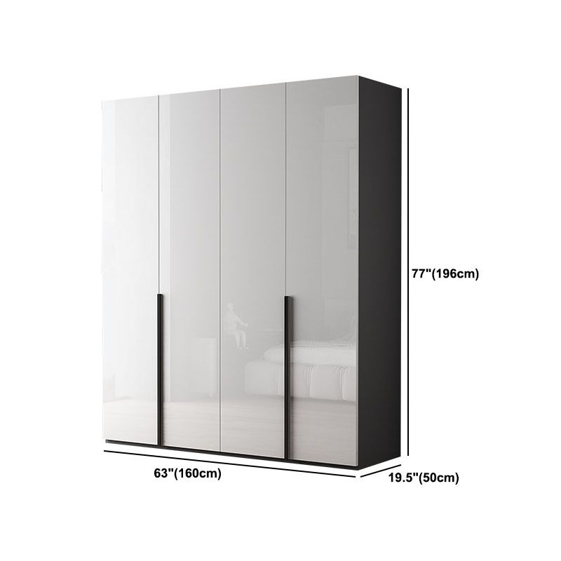 Contemporary Style Wood Wardrobe White Colour Soft Close Door Wardrobe Closet for Home