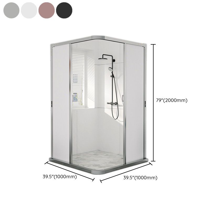 Square Corner Aluminum Frame Shower Enclosure with Double Door Handles