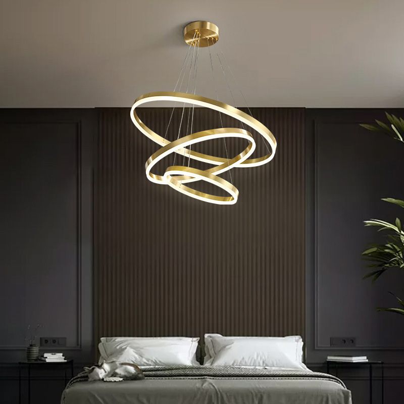Postmodern Orbicular Suspended Lighting Fixture Acrylic Hanging Ceiling Fixture for Restaurant