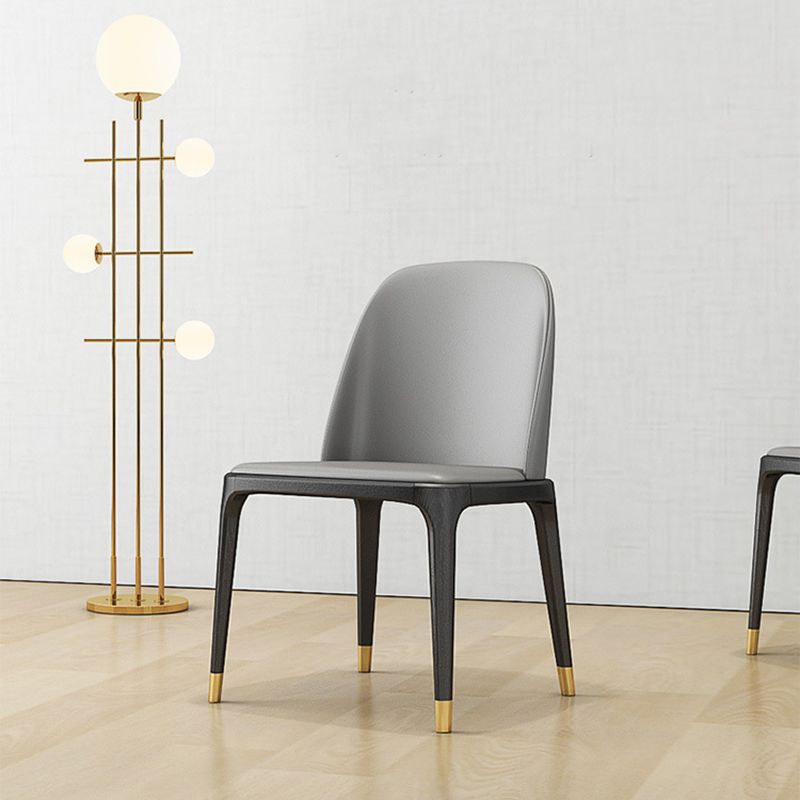 Industrial Dining Accent Chair Upholstered Indoor Chair in Gray