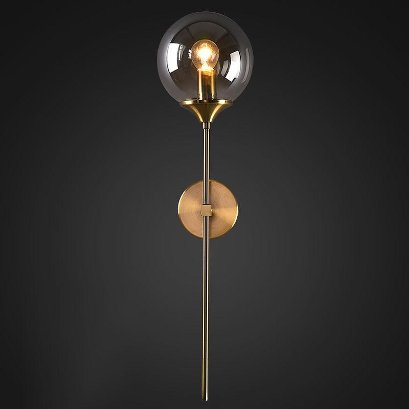 Contemporary-Style Pencil Arm Wall Sconce Lighting Glass Bedroom Sconce Light Fixture