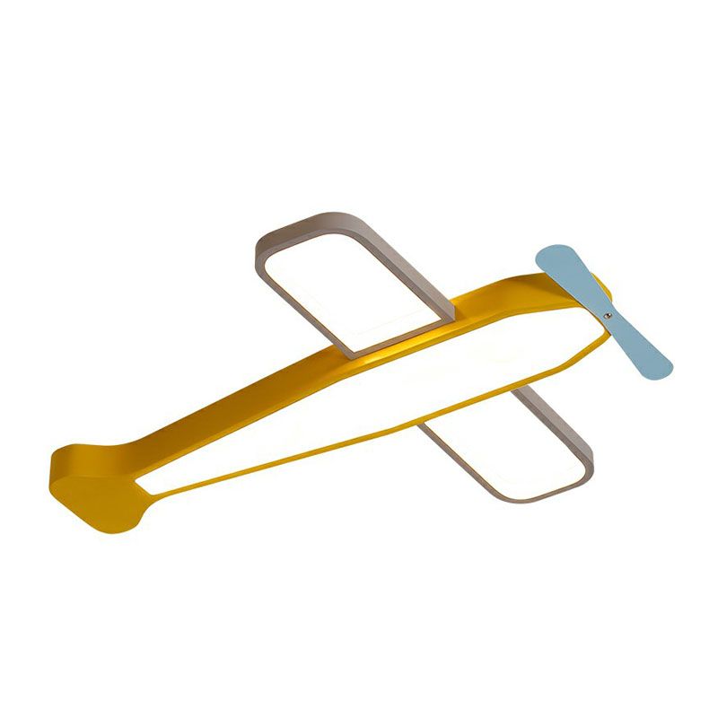 Metallic Vliegtuigen LED Inbouw Kinder Geel Inbouw Plafondlamp voor Kinderdagverblijf