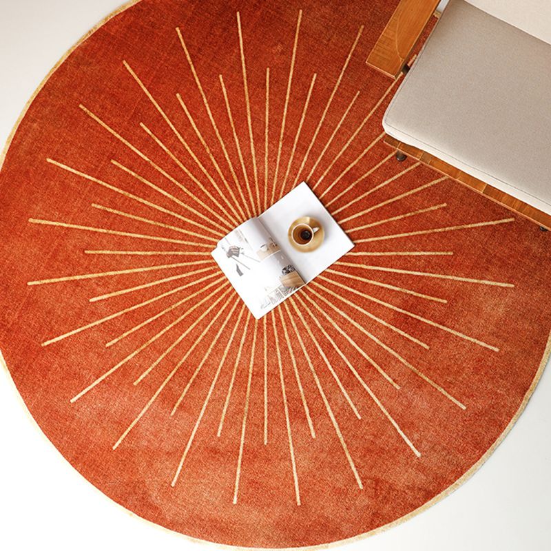 Modern Round Brown Rug Indoor Carpet Non-Slip Backing Rug for Sleeping Room