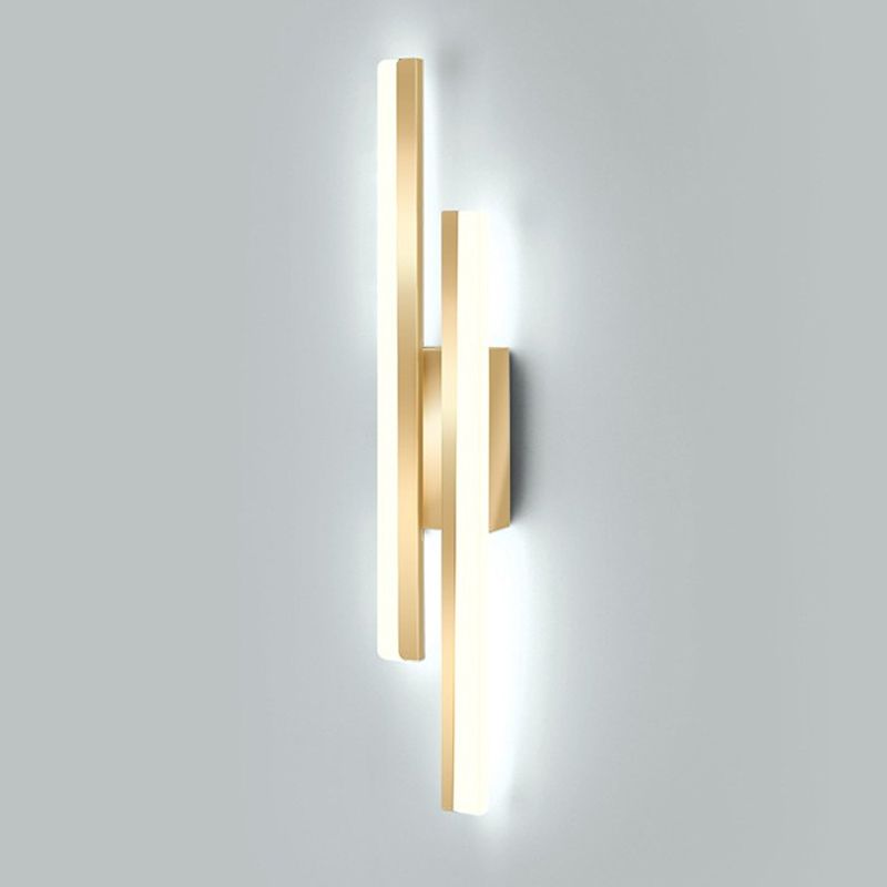 Modernism Golden/Black 2-Light Wall Mounted Sconce Linear LED Wall Light