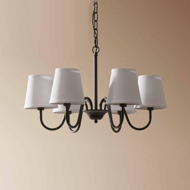 Multi-head hangende verlichtingsarmaturen Amerikaanse stijl kroonluchter hanglamp met stofschaduw