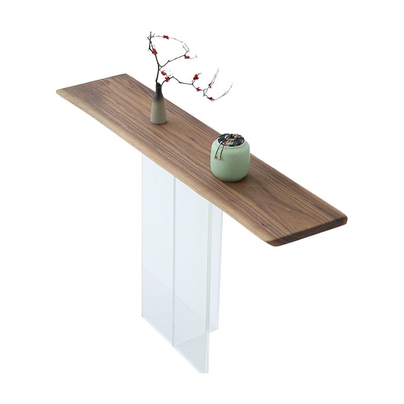 Contemporary Walnut Console Accent Table with Rectangle Top for Hall