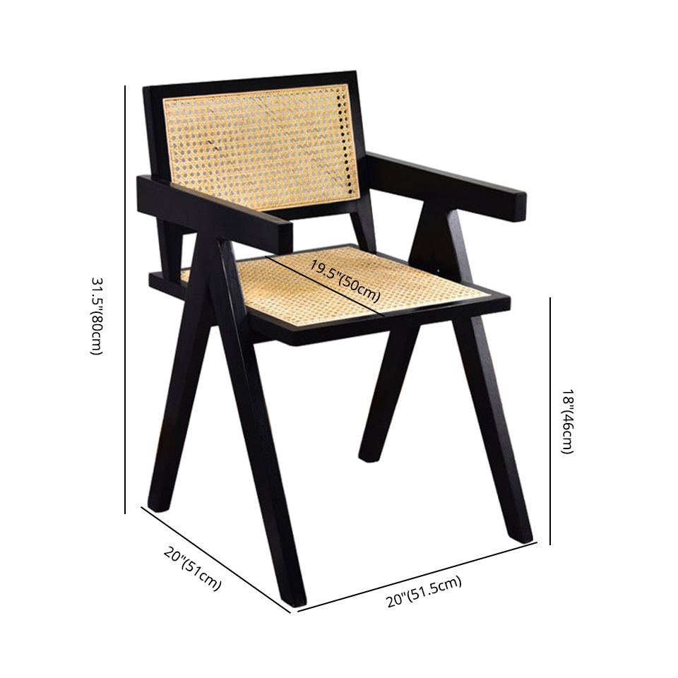 Contemporary Dining Room Chair 20'' Wide Open Arm Chair with 4 Wood Legs for Home Use