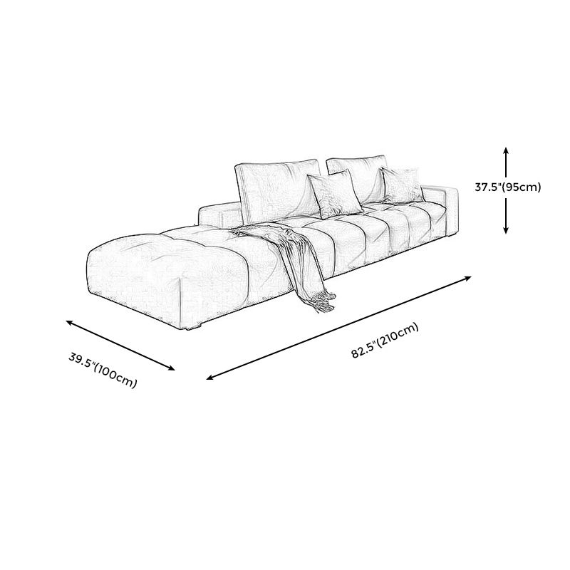 American Traditional Faux Leather Cushions Sectionals 37.4"High Square Arm Sofa,Dark Brown