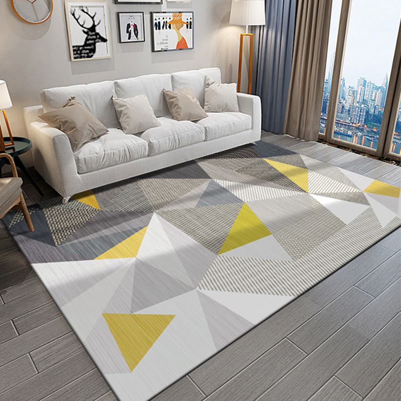 Multicolored Relaxing Rug Synthetics Geometric Printed Area Carpet Non-Slip Backing Easy Care Indoor Rug for Living Room
