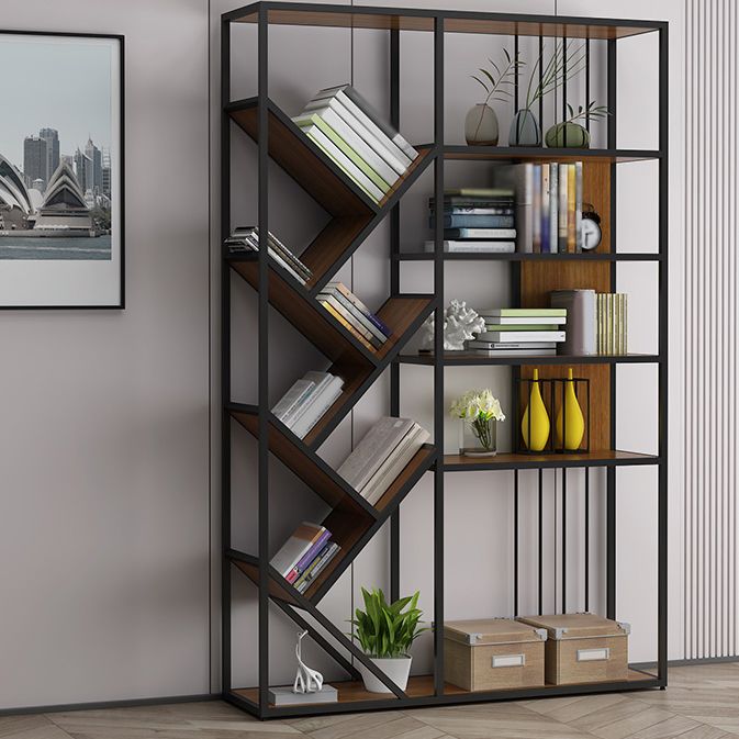 Glam Metal Bookshelf Standard Open Back Bookcase with Shelves