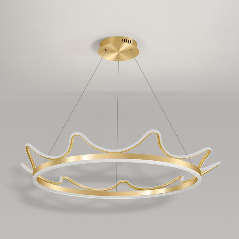 Lámparas de lámparas de lámpara de aluminio modernas Corona de lámparas colgantes de suspensión de 2 luces