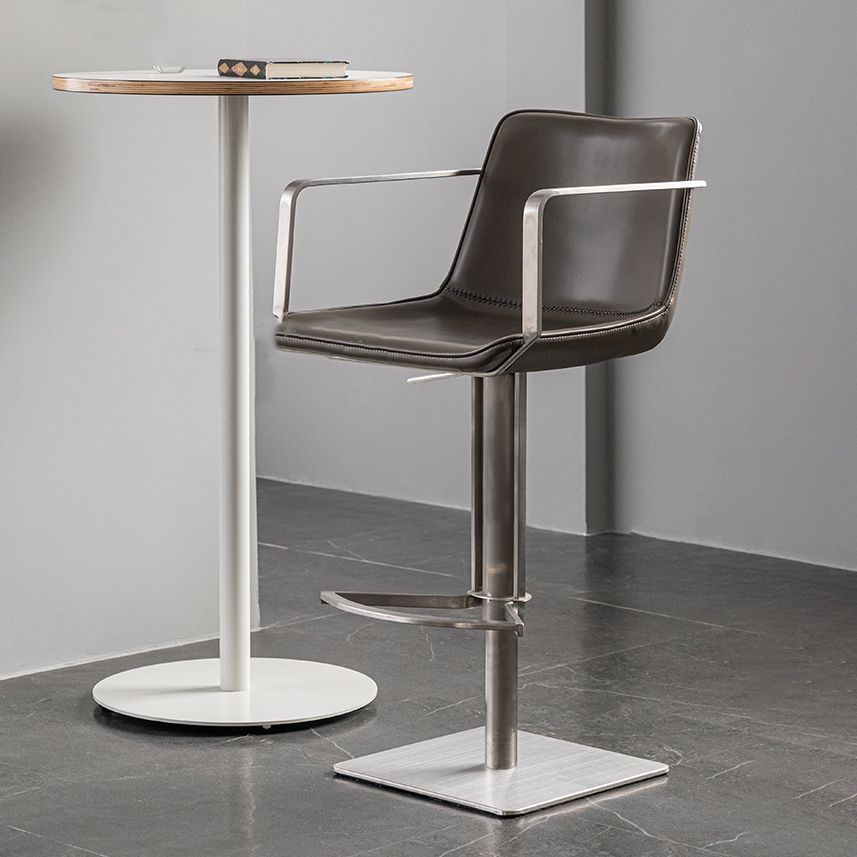 Modern Upholstered Counter Stool Bar-height Bar Stool with Footrest