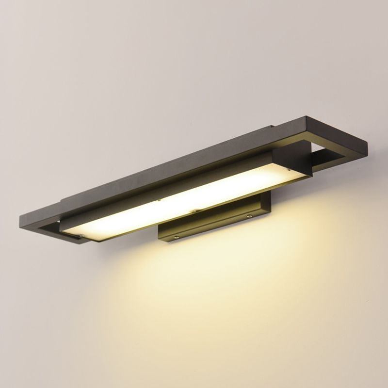 Contemporary Wall Sconce Rectangular Outdoor Wall Light Fixture with Stainless Steel