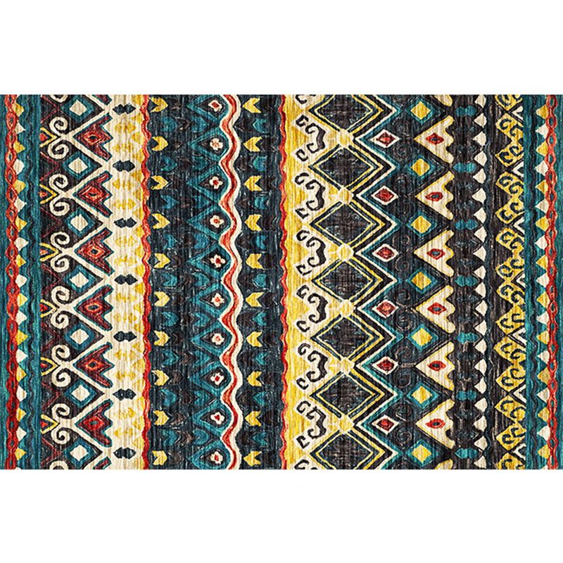 Roter Vintage-Teppich für den Innenbereich, Polyester, südwestliches Muster, pflegeleichter Teppich für die Heimdekoration