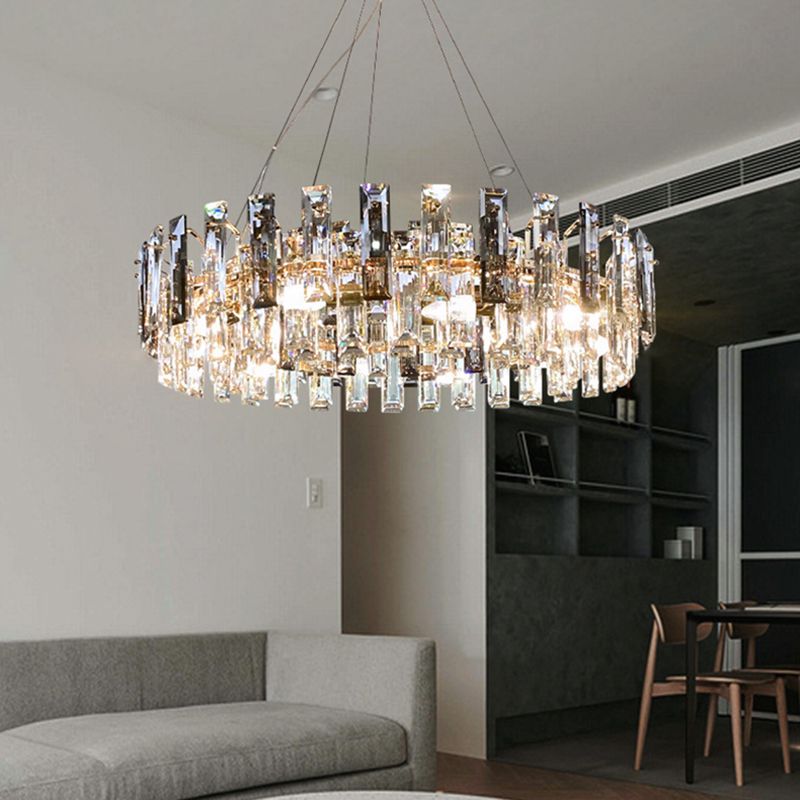 Contemporary Style Geometry Shape Island Lights Crystal Island Lighting in Grey