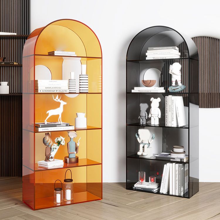 Glam Standard Acrylic Bookshelf Closed Back Bookcase with Shelves