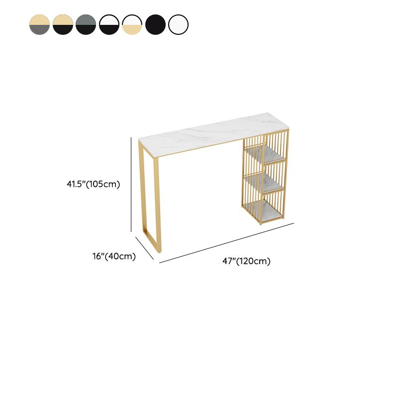 Industrial Style Bar Table Stone Rectangle Pub Table for Outdoor and Breakroom