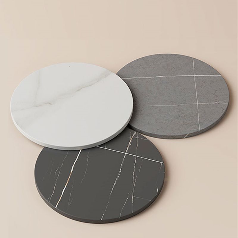 Minimalism Slate and Metal Single Coffee Table Frame Round Glam Coffee Table