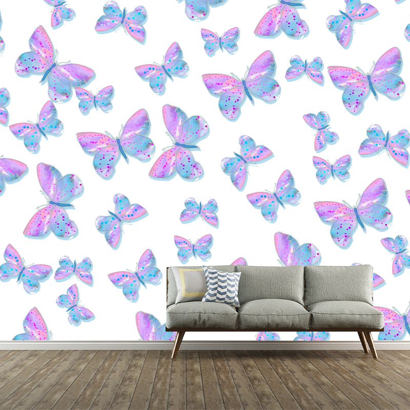 Environment Friendly Mural Wallpaper Butterfly Illustration Bedroom Wall Mural