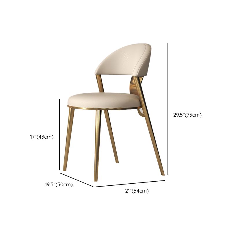 Dining Room Armless Side Chair Glam Faux Leather Dining Chair