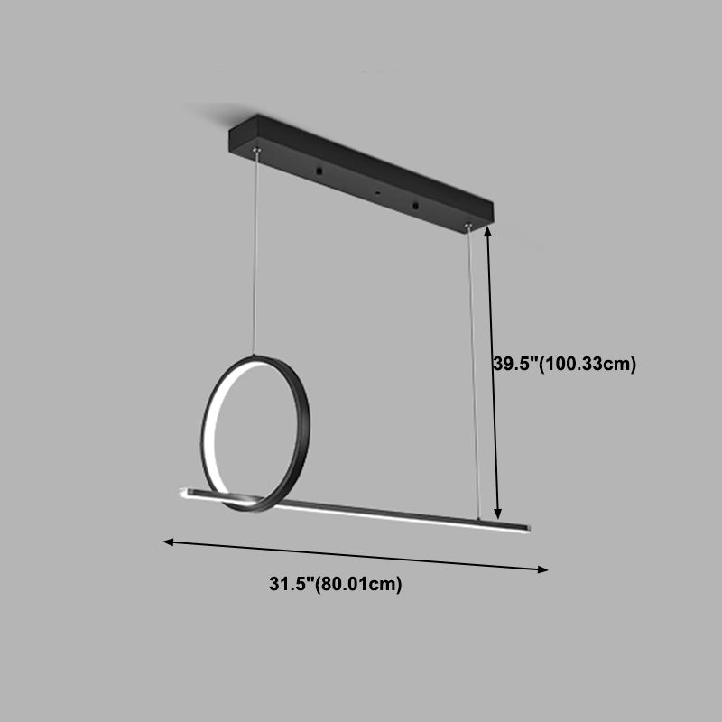 Idées d'éclairage d'île linéaire de forme moderne