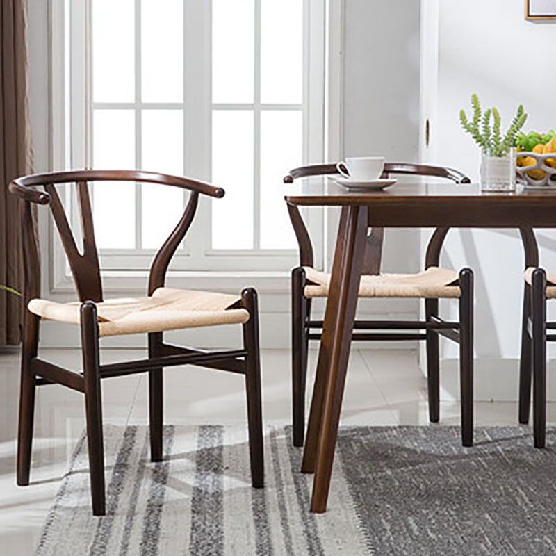 Silla de comedor natural tapizada contemporánea Wishbone Home Chair
