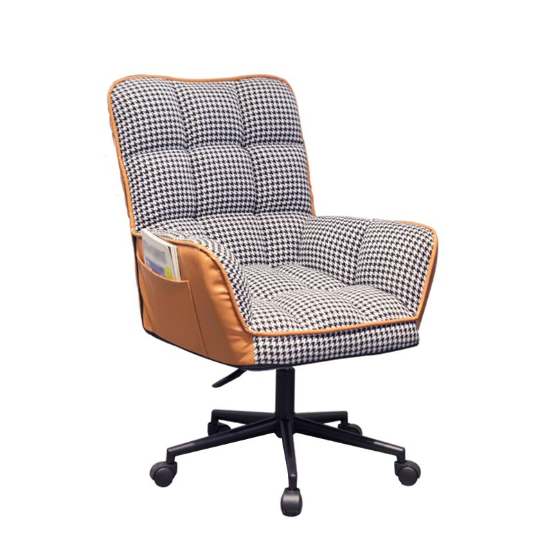 PU Leather Arm Chair 27.55" L x 25.59" W x 42.51" H Adjustable Armchair with Wheels