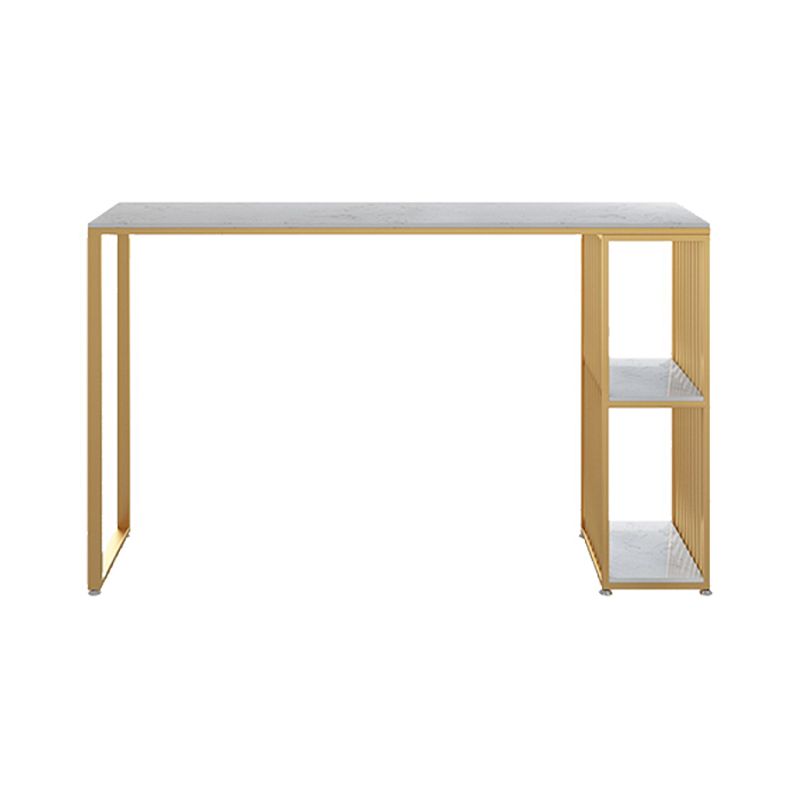 Rectangle Living Room Pub Height Dining Table Marble Bistro Table with Storage