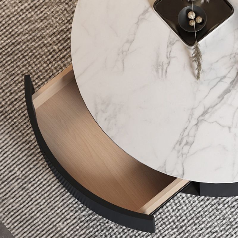 Modern Marble Side Table No Distressing End Table for Living Room